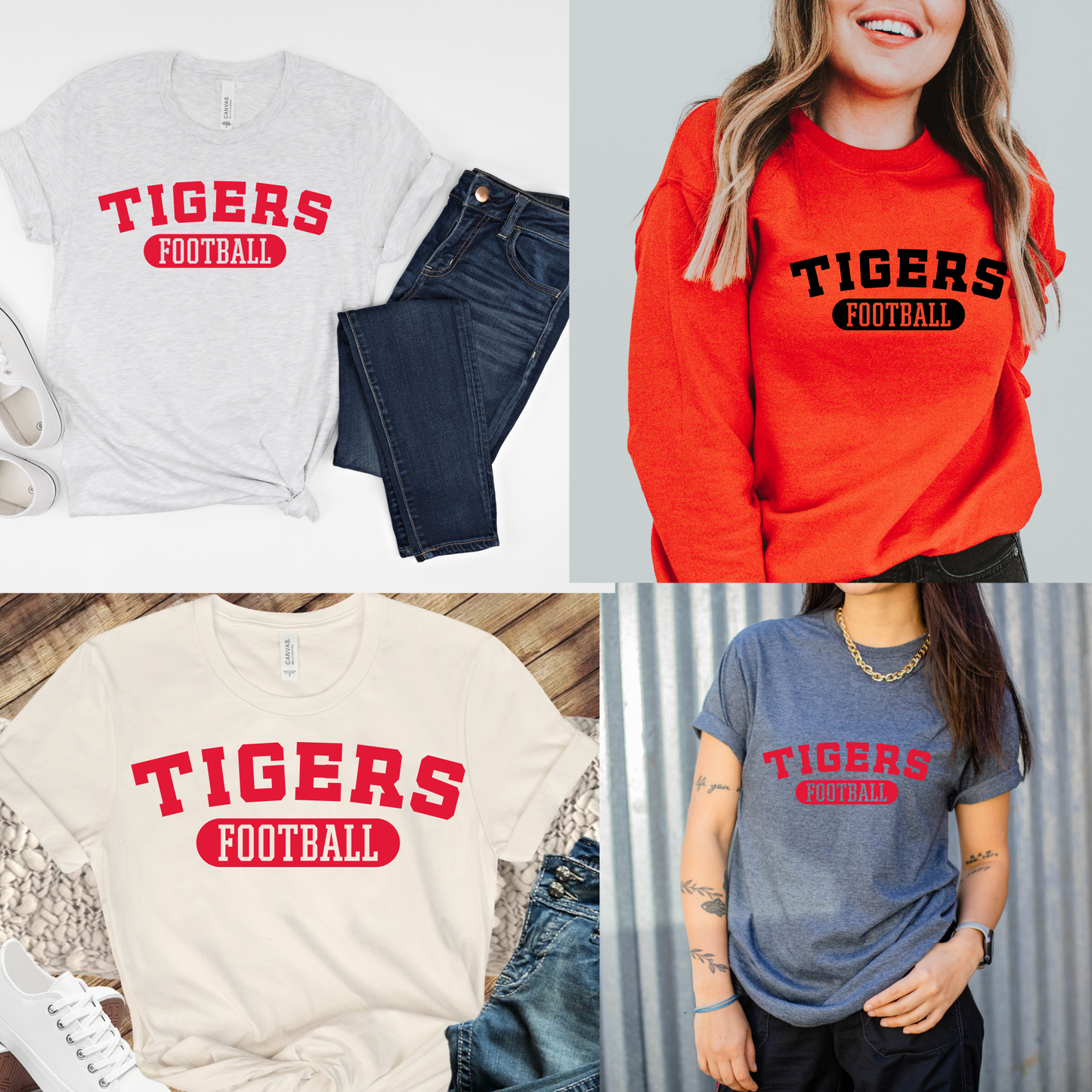 Old School Tigers Football Tee