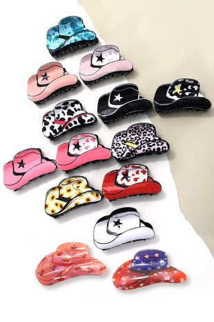 Cowgirl Hat Claw Clips