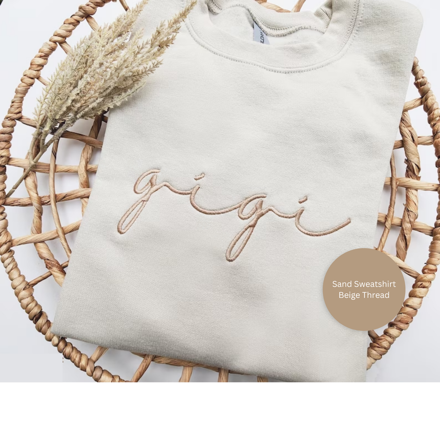 Script Custom Name Embroidered Sweatshirt