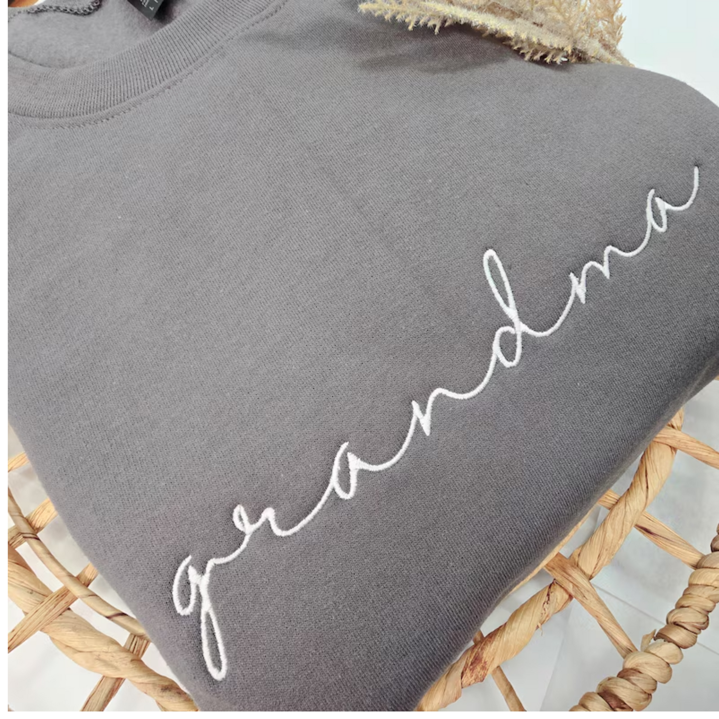 Script Custom Name Embroidered Sweatshirt