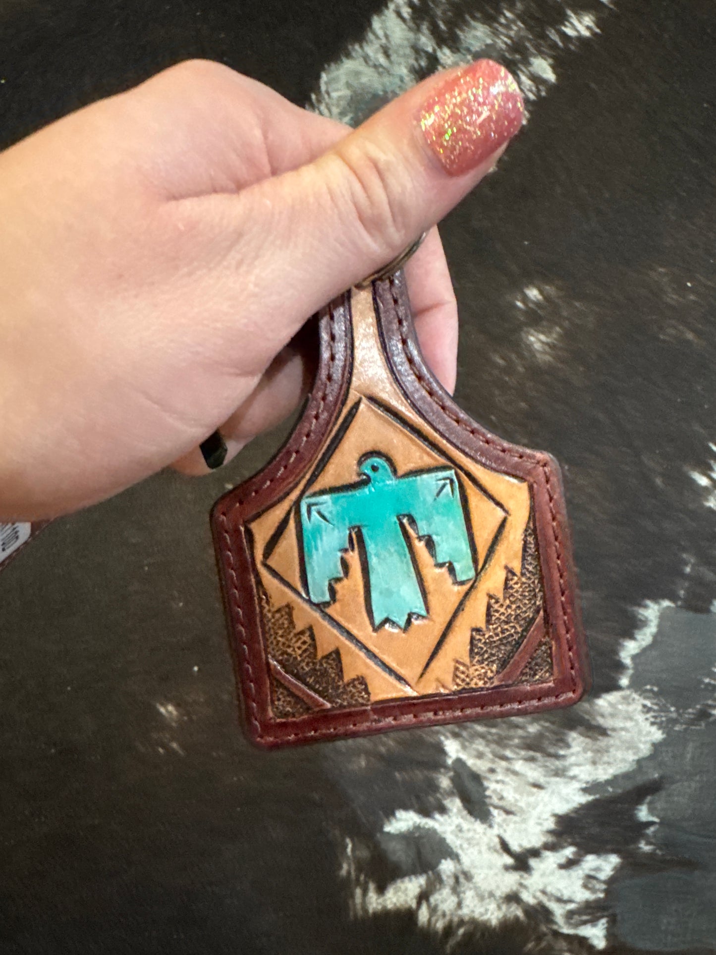 Thunderbird Cowtag Keychain