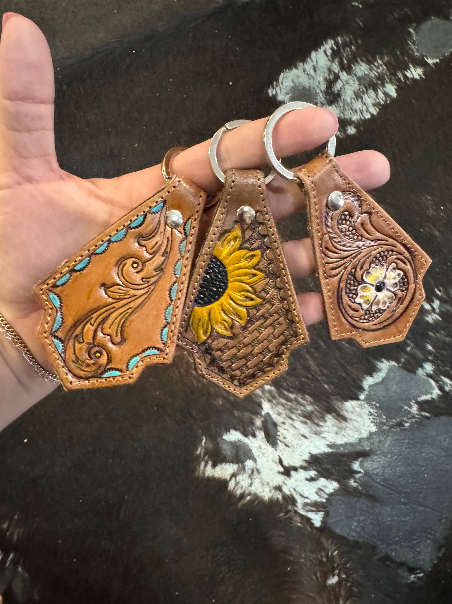 Diamond Leather Keychain