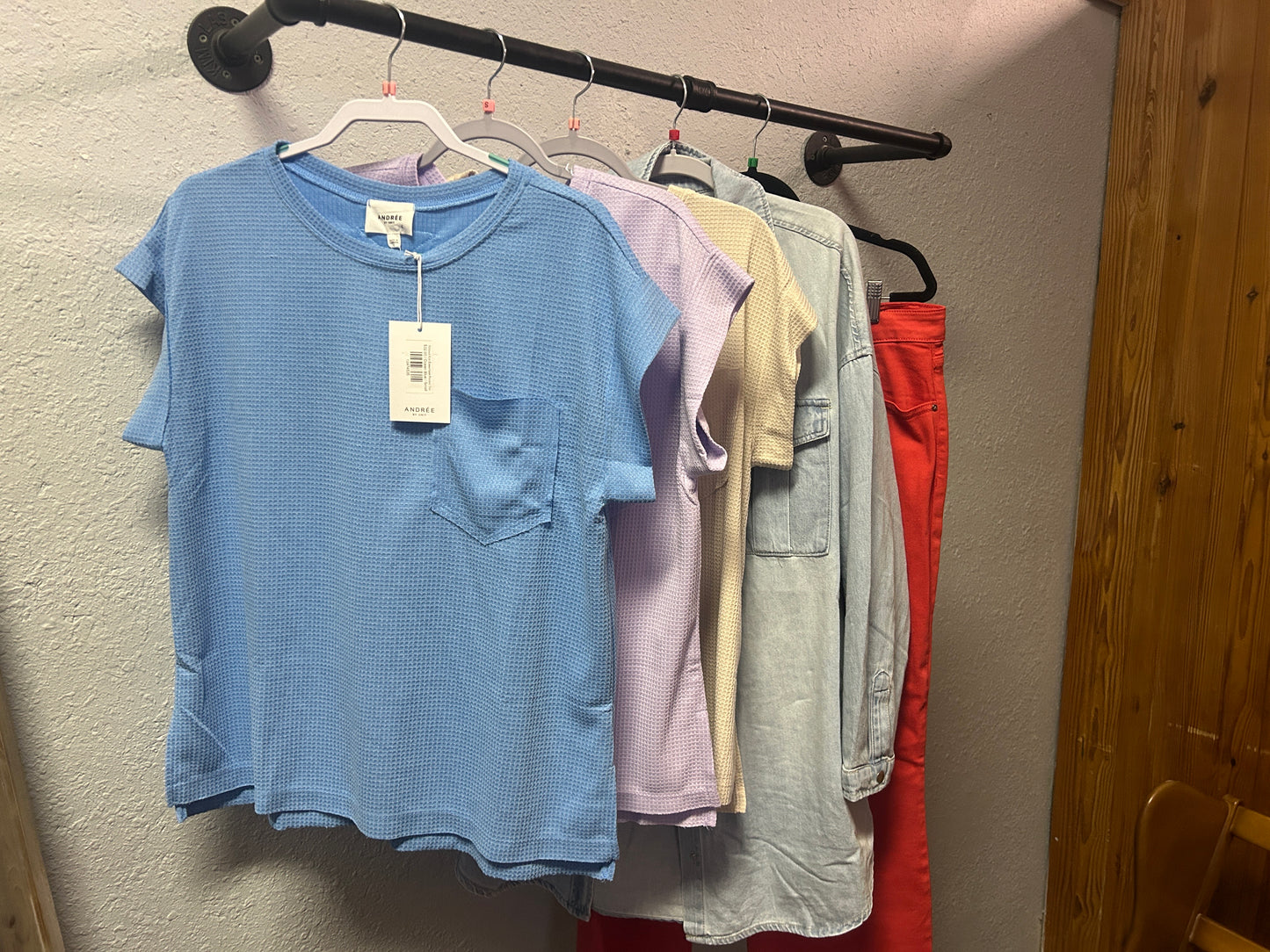 Waffle Knit Essentials Pocket Tee (3 Colors)