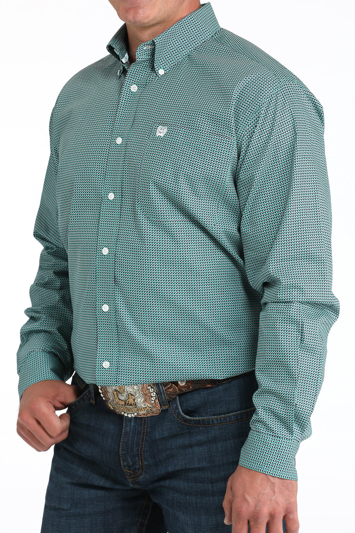 Cinch Mens Turquoise Long Sleeve (Match Dad)