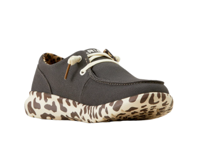 Ariat Ladies Hilo Charcoal Leopard Slip On Shoes