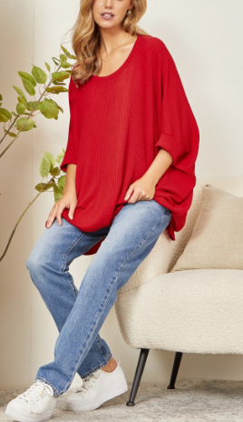 Oversized Rib Knit Top
