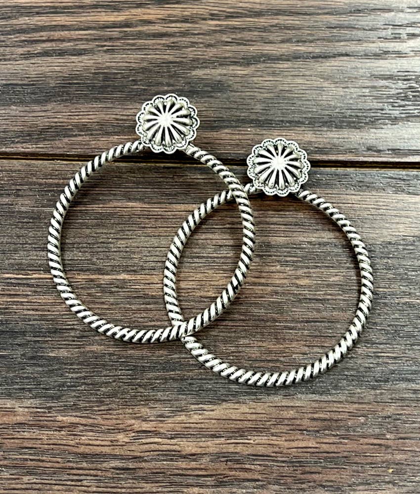 Concho Hoop Stud Earrings