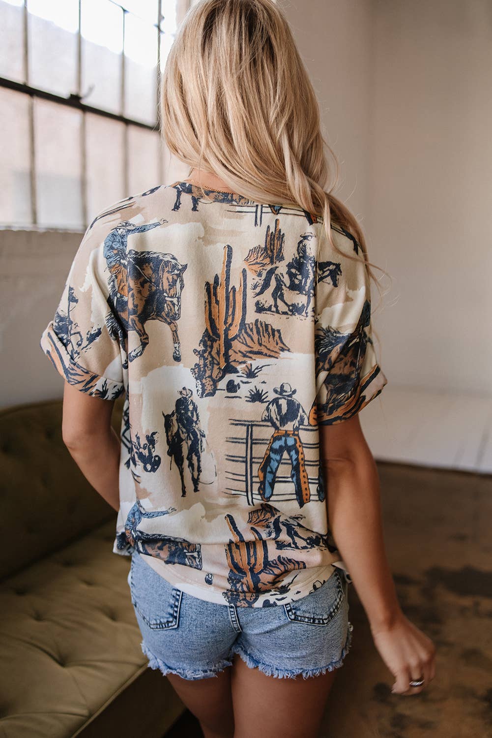 Western Cowboy Print Graphic T Shirt | S-XL