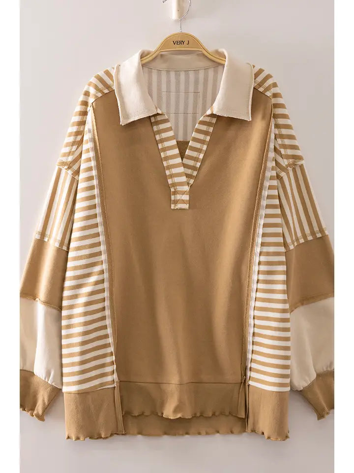 Vintage Stripe Rugby Sweatshirt