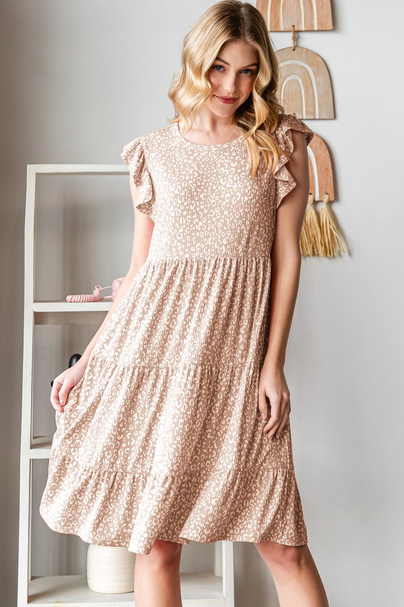 Ivory Midi Leopard Dress