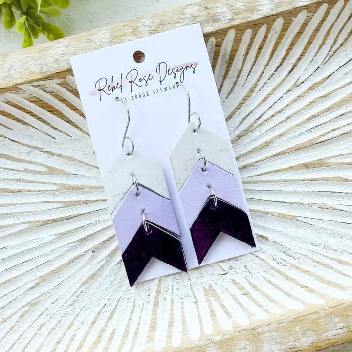 Lavender Chevron Earrings