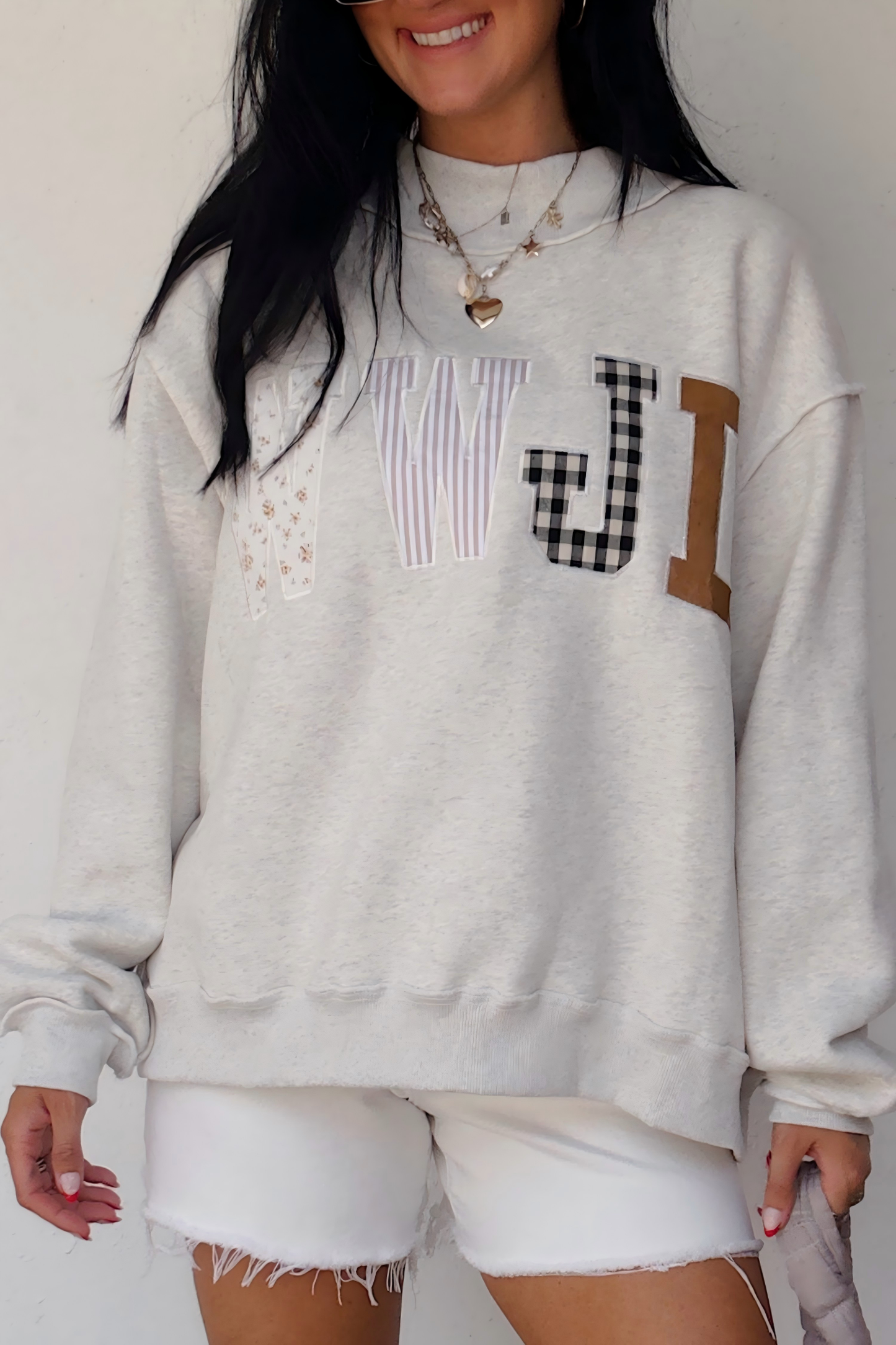 66 Plus Size WWJD Embroidered Mock Neck Sweatshirt (S-4X)