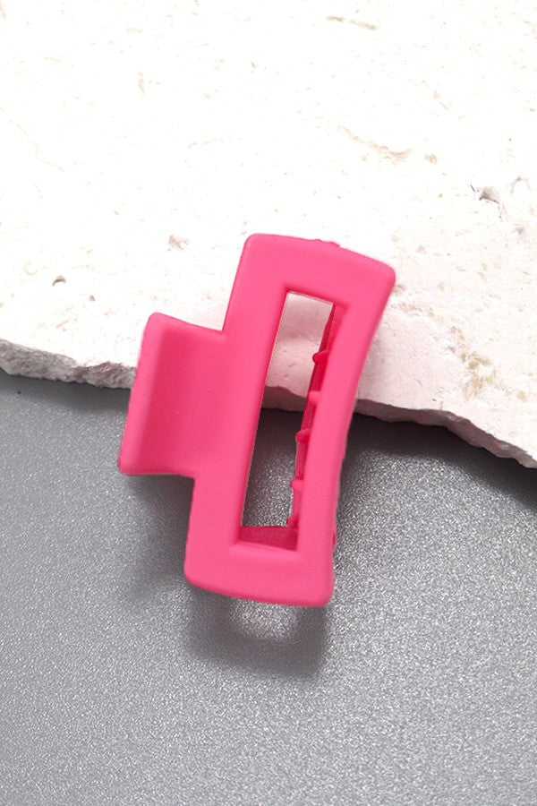 Matte Rectangle Mini Cutout Hair Claw Clips - Set of 4