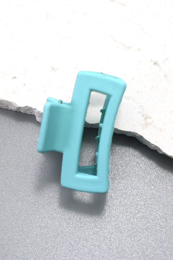 Matte Rectangle Mini Cutout Hair Claw Clips - Set of 4