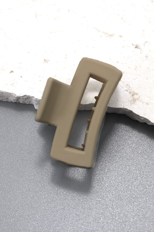 Matte Rectangle Mini Cutout Hair Claw Clips - Set of 4