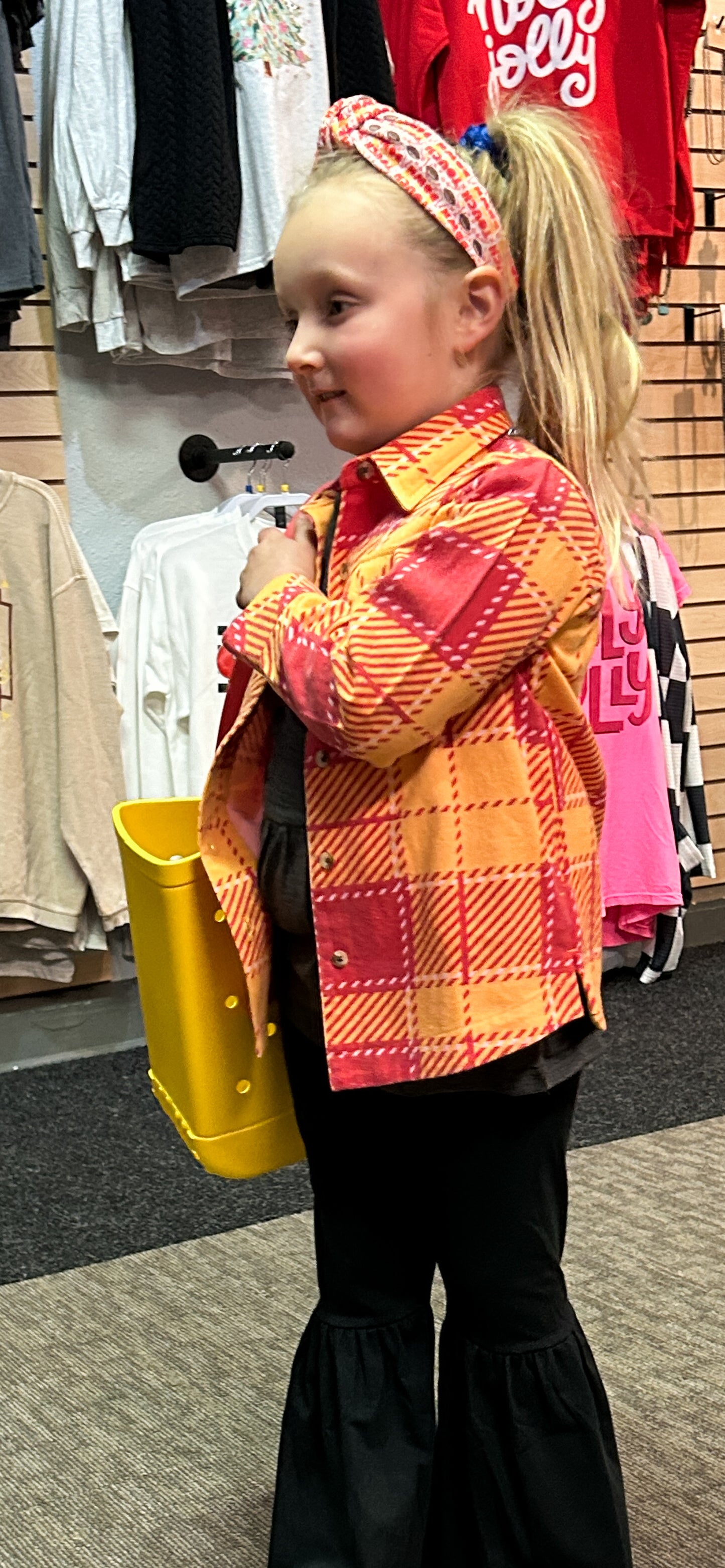 Toddler & Youth Red & Gold Shacket