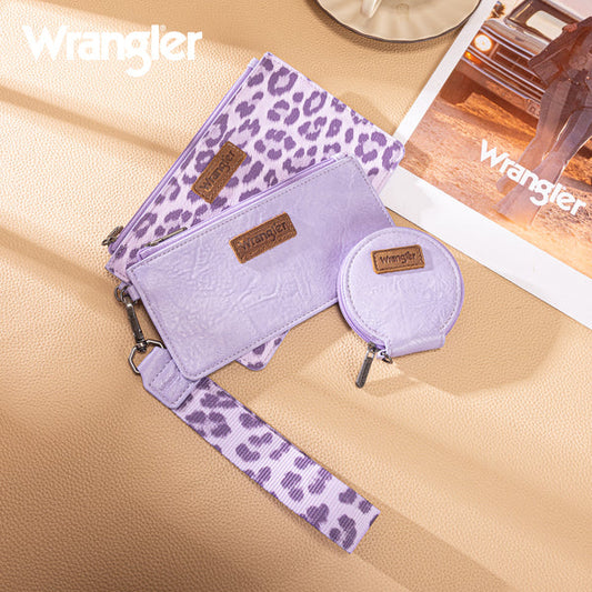 Wrangler Leopard Print 3 Piece Wristlet | 3 Colors