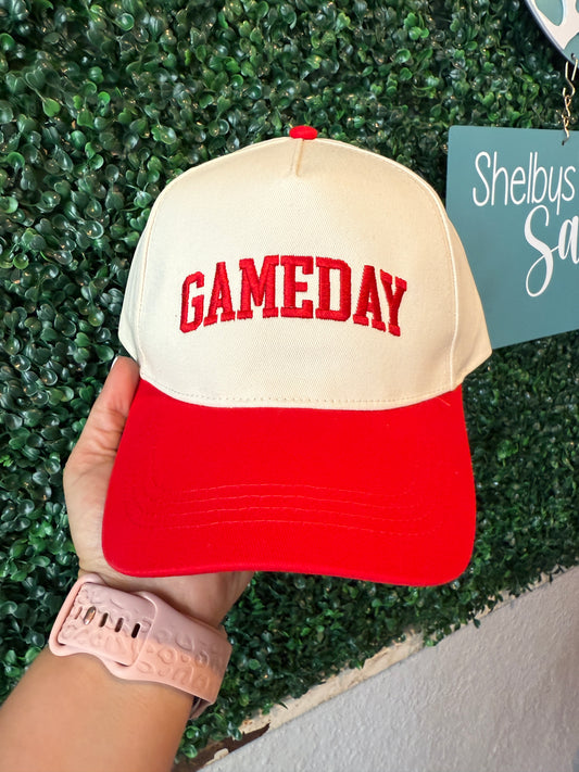 Red Game Day Embroidered Hat