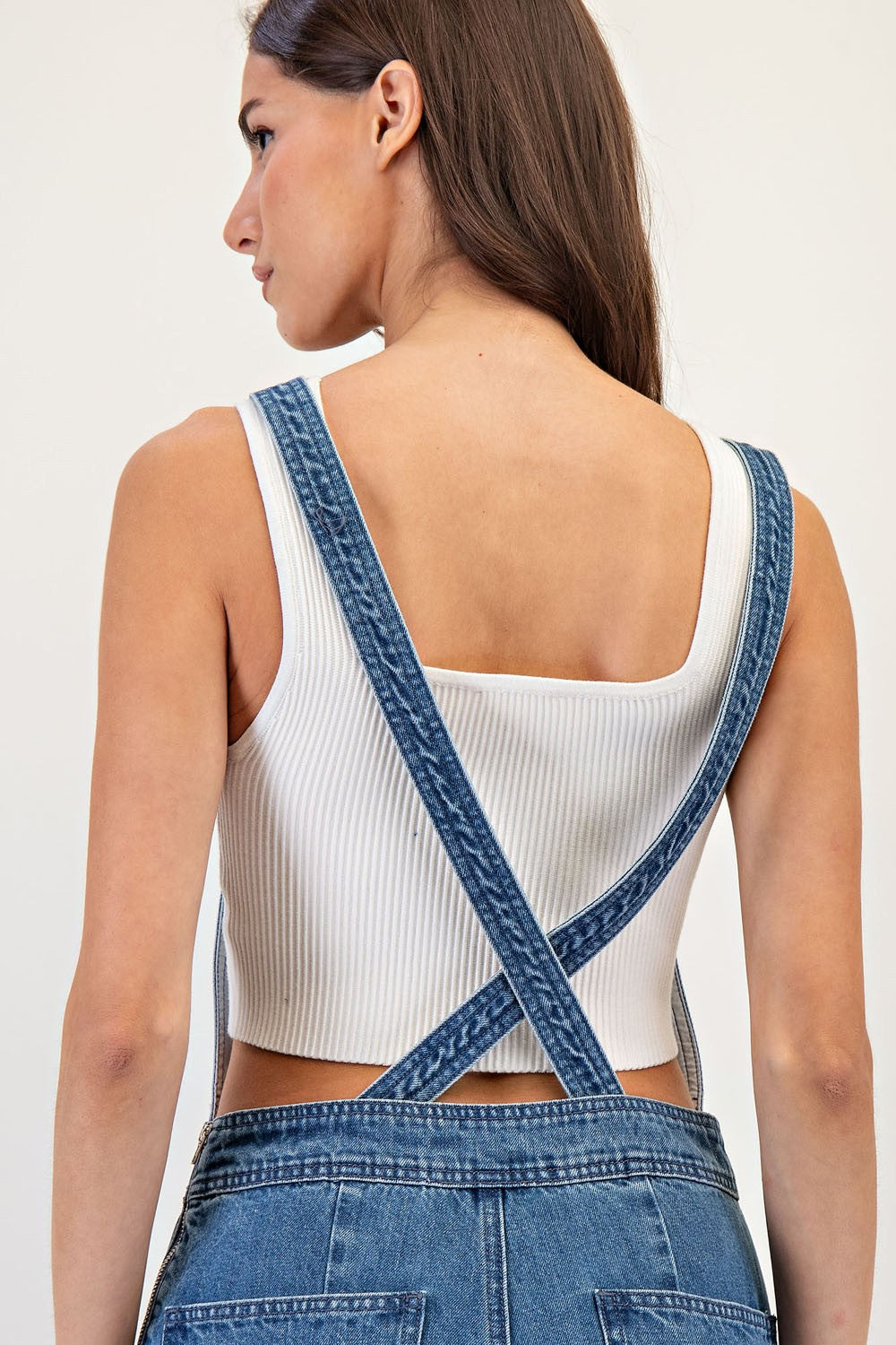 Wide Leg Denim Jumpsuit