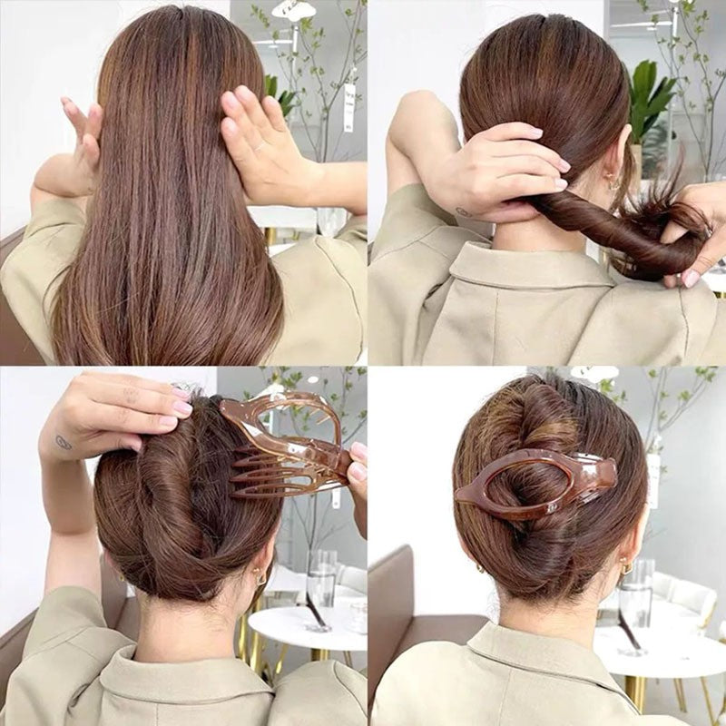 Oval Lay Down Flat Hair Claw Clips