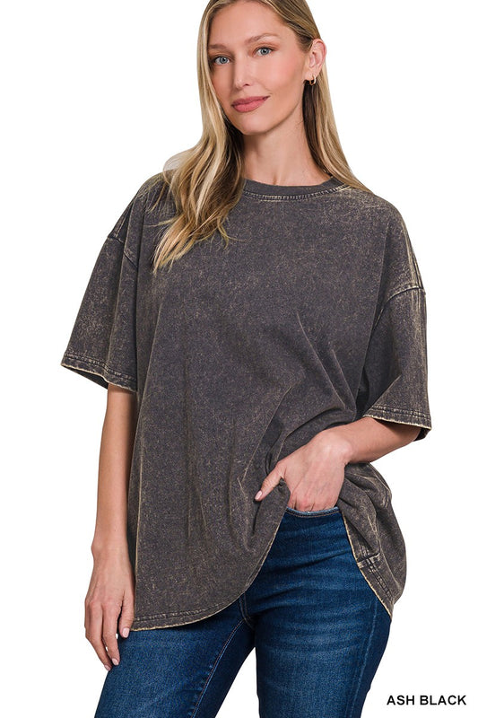 Washed Cotton Oversized Tee | 2 colors | s- 3x
