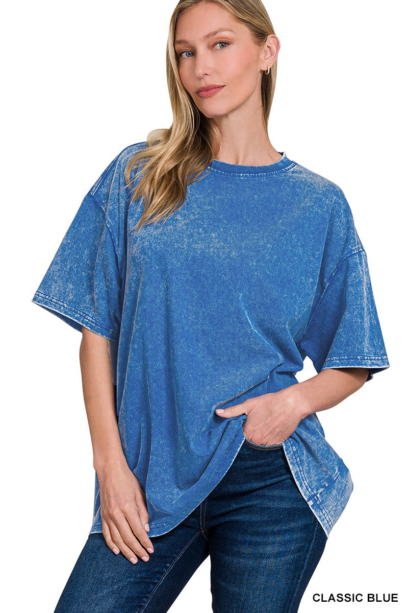Washed Cotton Oversized Tee | 2 colors | s- 3x