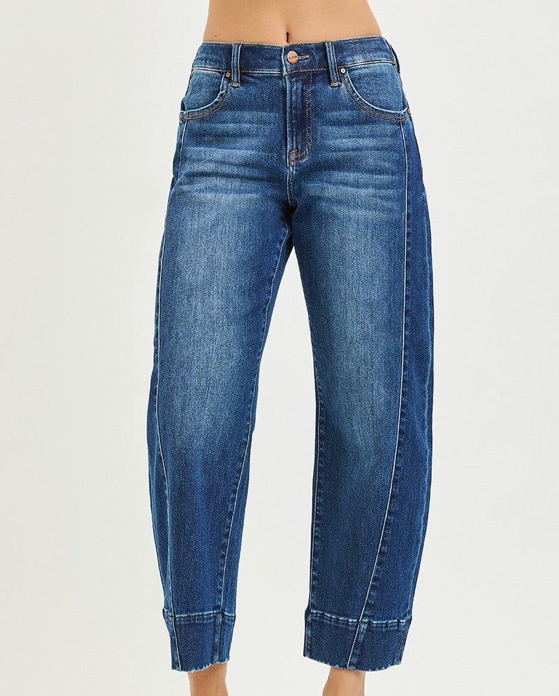 Risen Slouchy Cropped Barrel Jeans