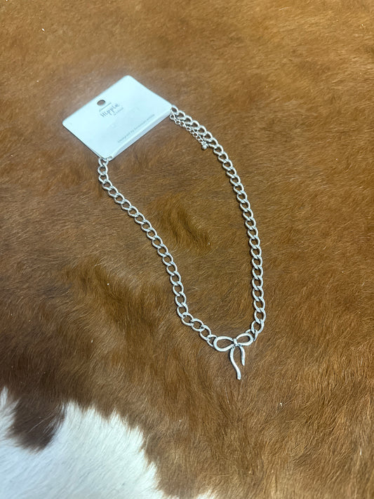 Western Bow Cuban Chain Necklace