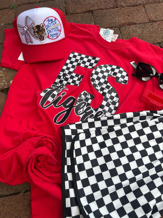Checkered Mascot| Customize school & Mascot | 6m -3x