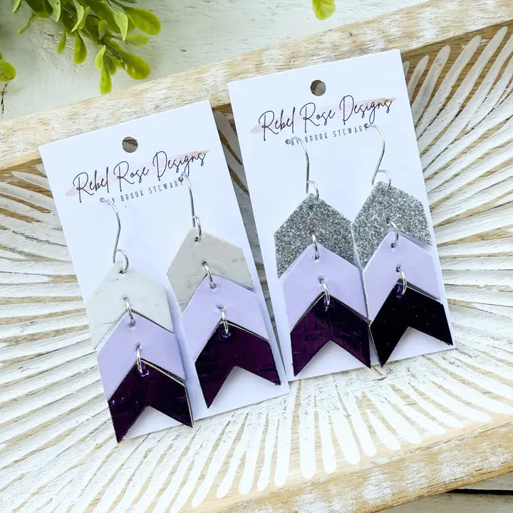 Lavender Chevron Earrings