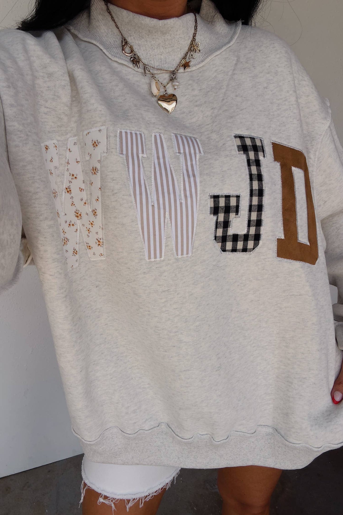66 Plus Size WWJD Embroidered Mock Neck Sweatshirt (S-4X)