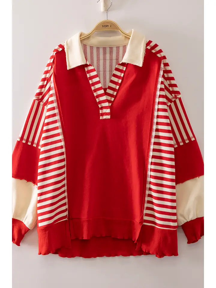 Ruby Vintage Stripe Rugby Sweatshirt