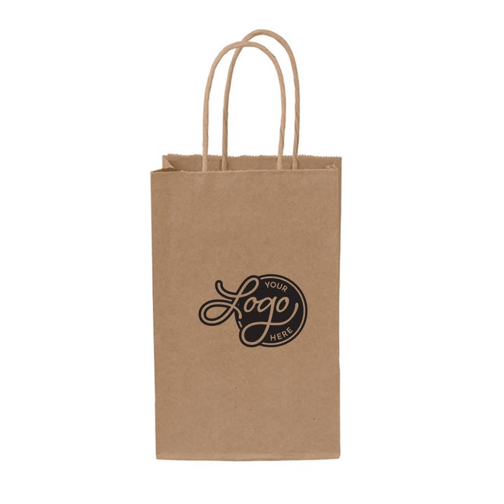 Custom Logo Kraft Paper Bags w/ Black Ink