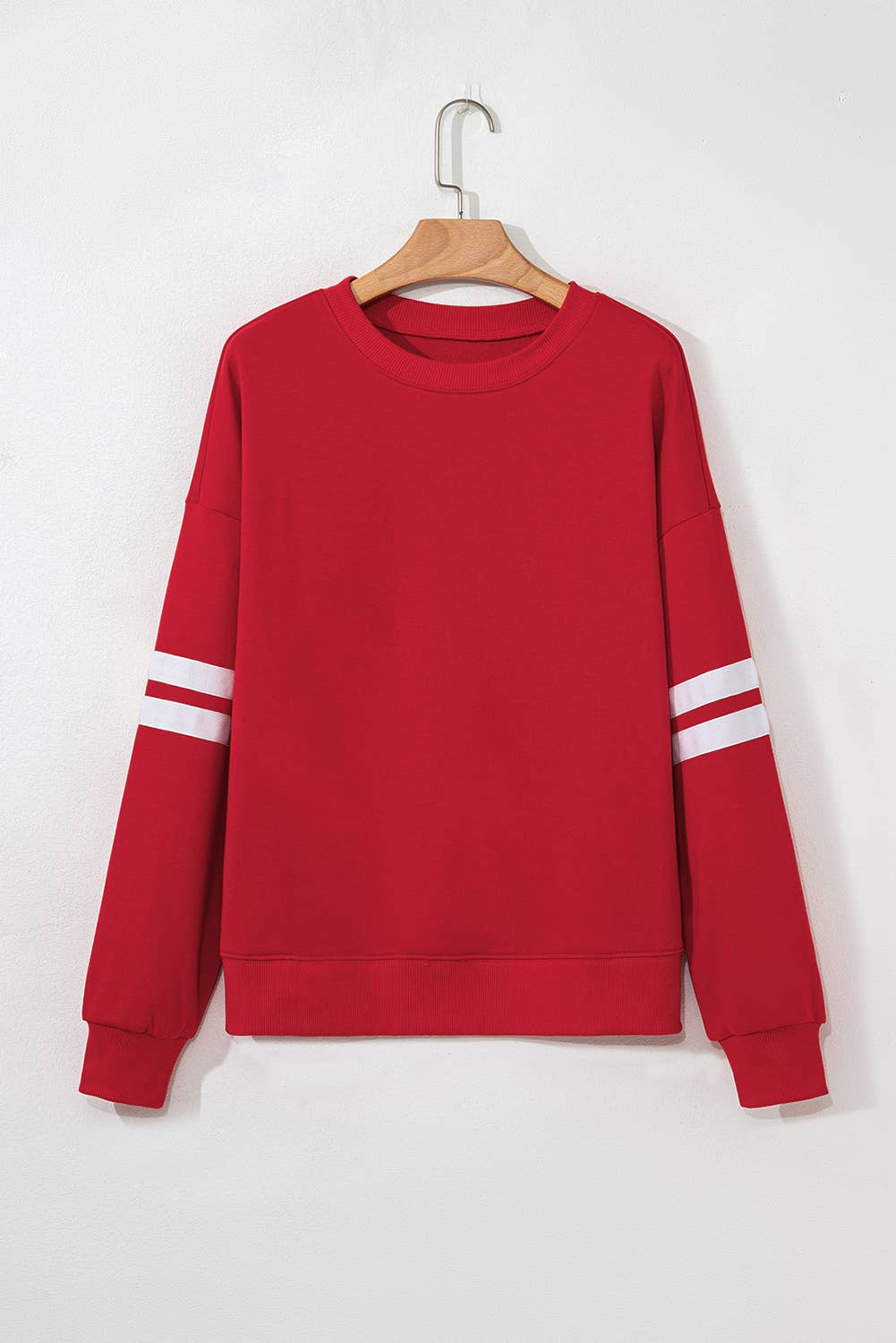 66 GAME DAY Varsity Striped Plus Size Sweatshirt (S-4X)