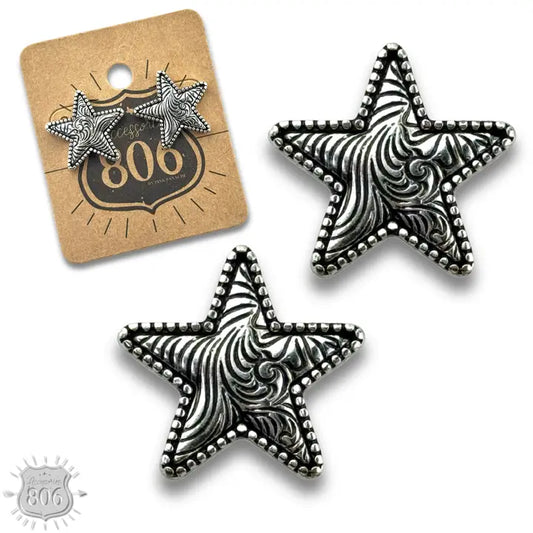 Tooled Star Studs