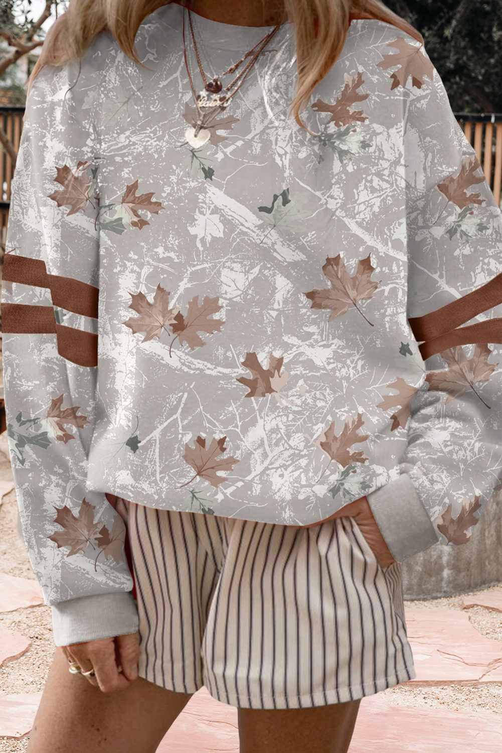 66 GAME DAY Varsity Striped Plus Size Sweatshirt (S-4X)