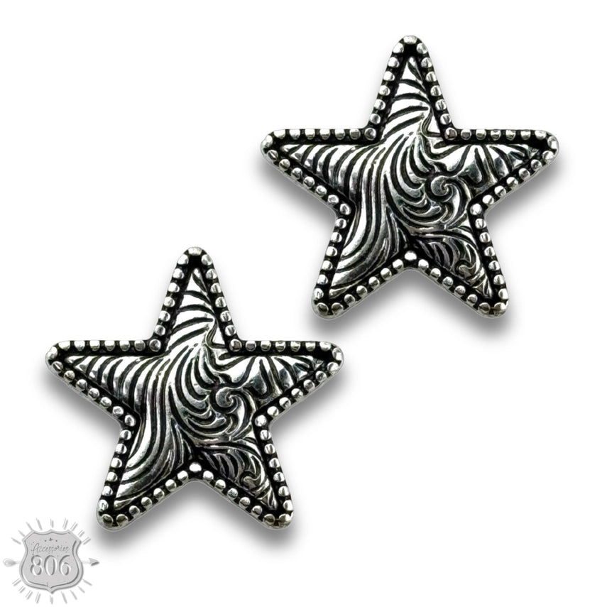 Tooled Star Studs
