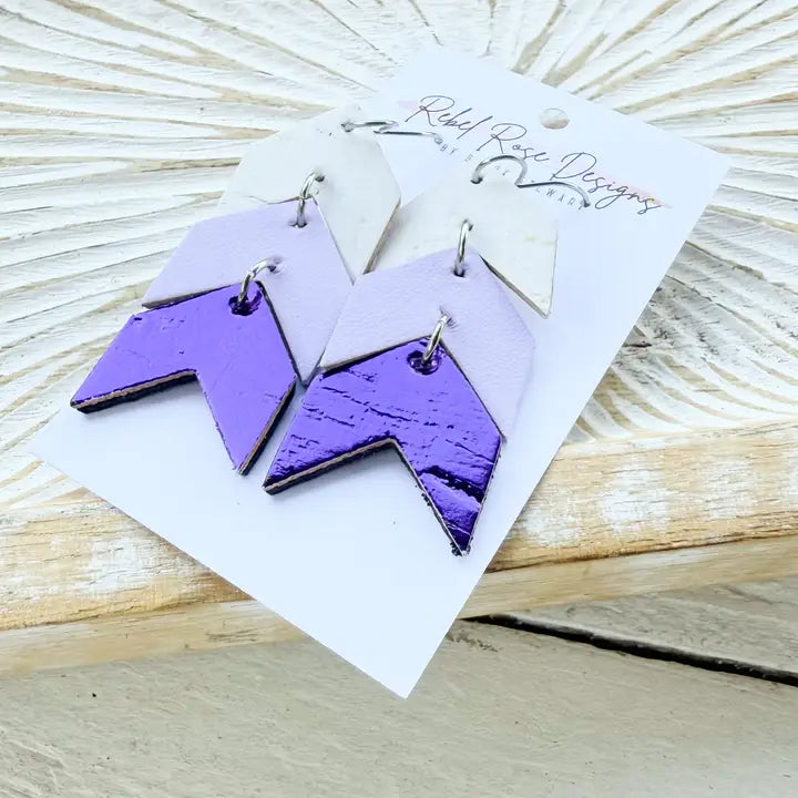Lavender Chevron Earrings