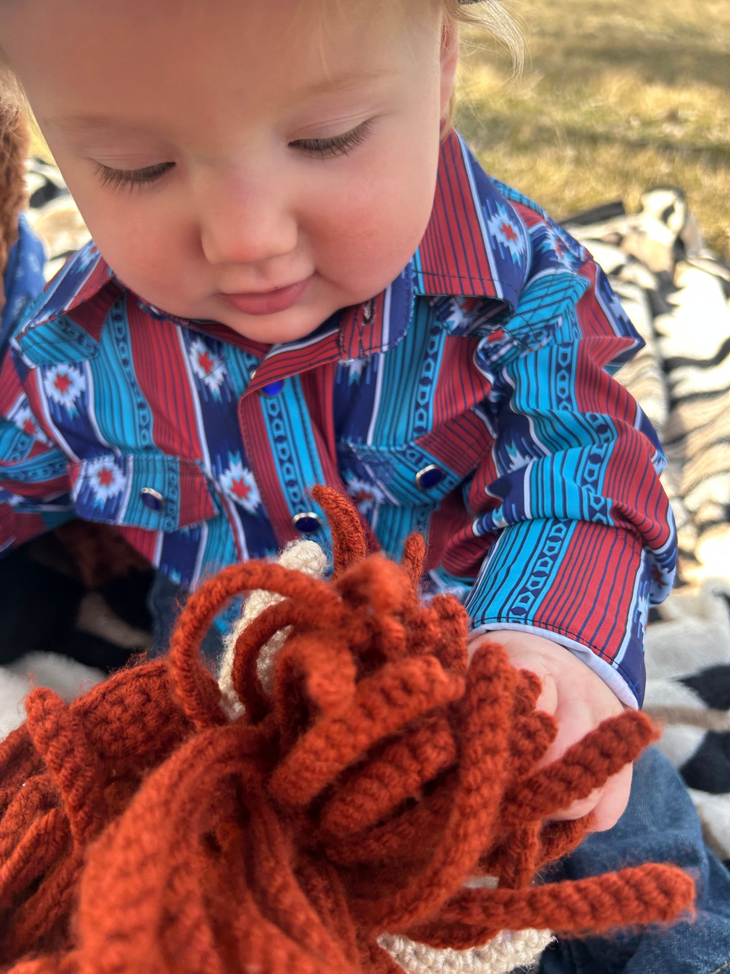 Retro Aztec Baby Button Up