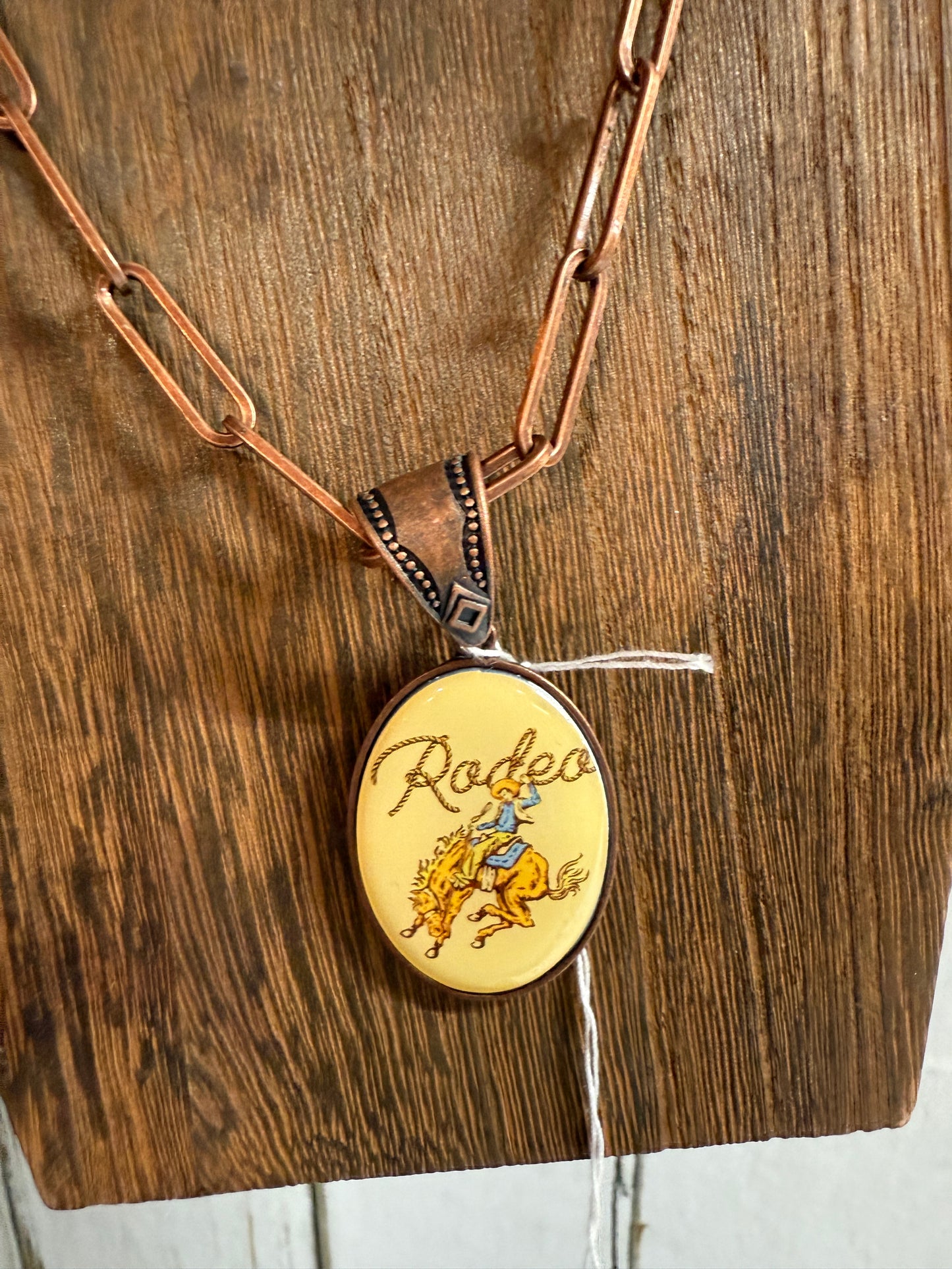 Paper Clip Pendant Necklace | Bronze