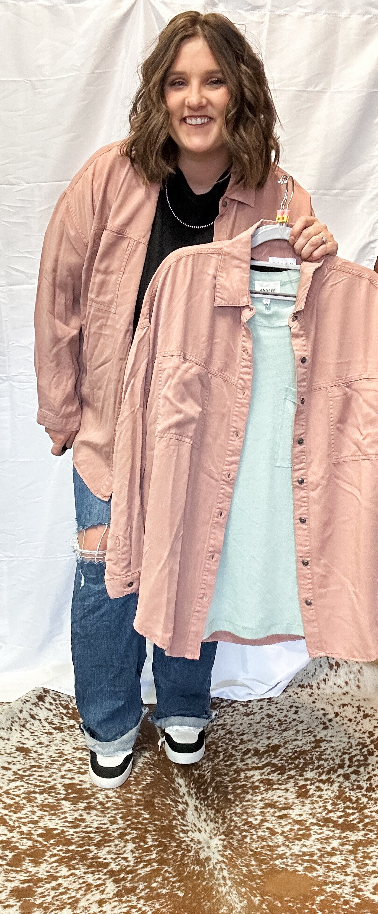Mauve Oversized Tencel Shirt