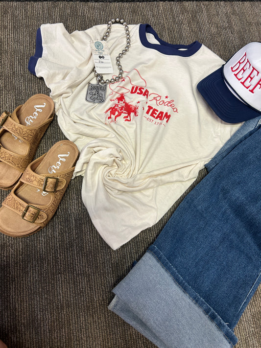 USA Rodeo Team | Vintage Ringer Tee