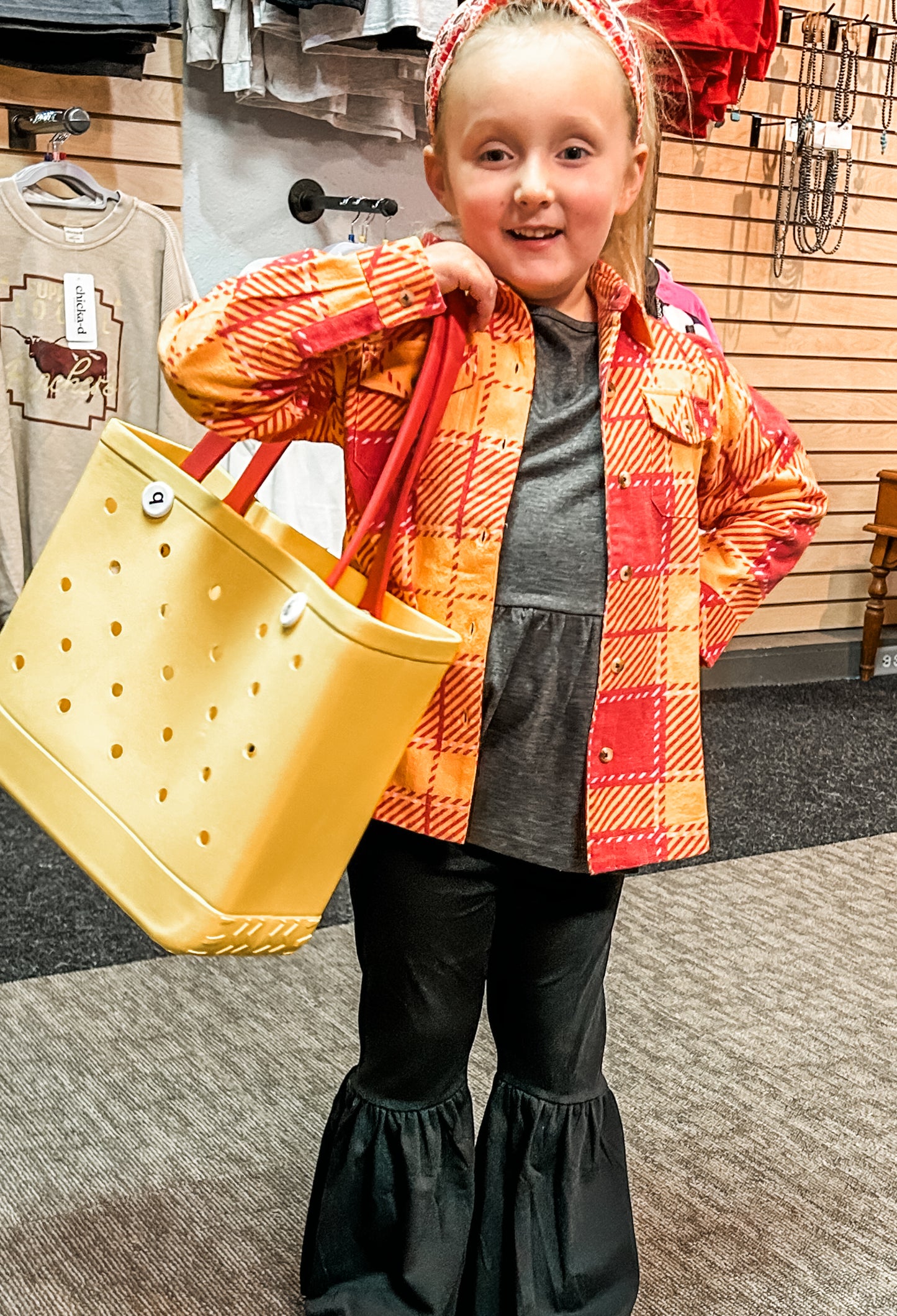 Toddler & Youth Red & Gold Shacket