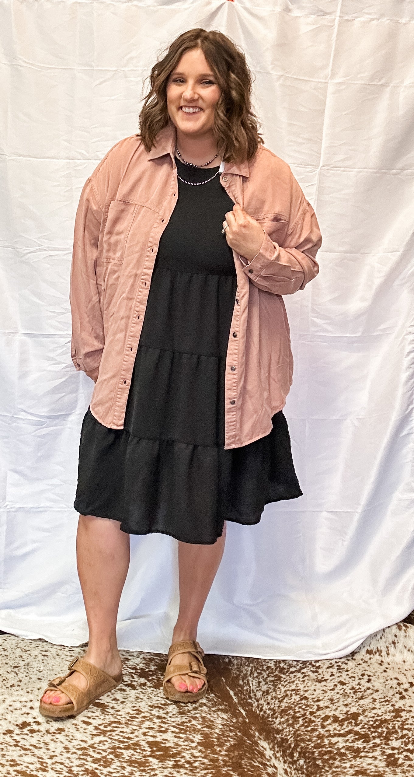 Mauve Oversized Tencel Shirt