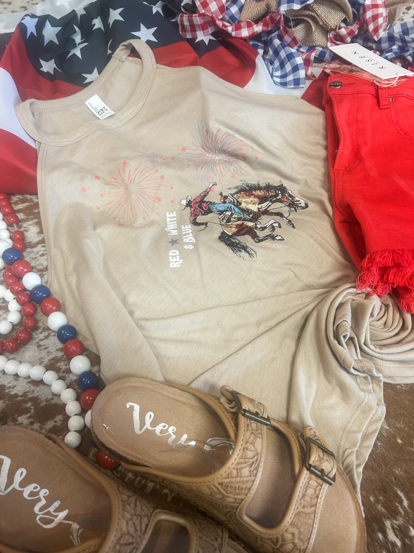 Red White & Blue | Halter Tank | s-4x
