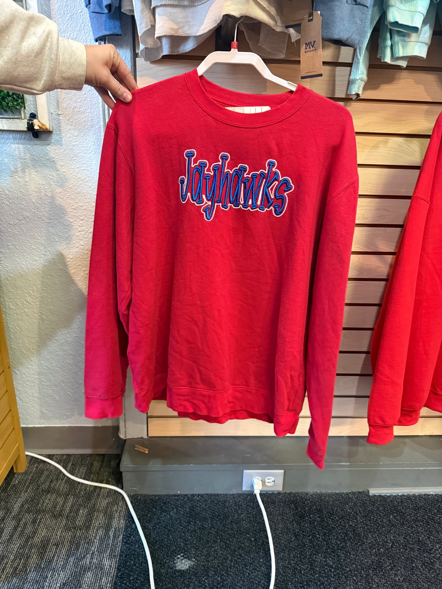 Embroidered Jayhawks- Large Only