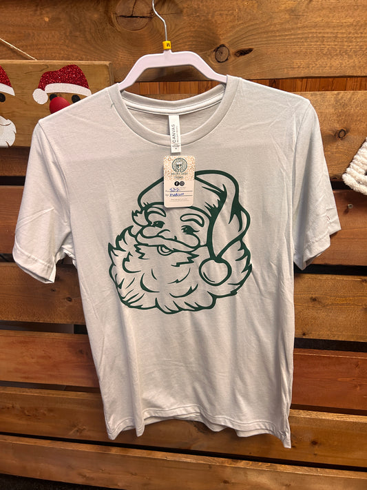 Green Santa Face - Short Sleeve