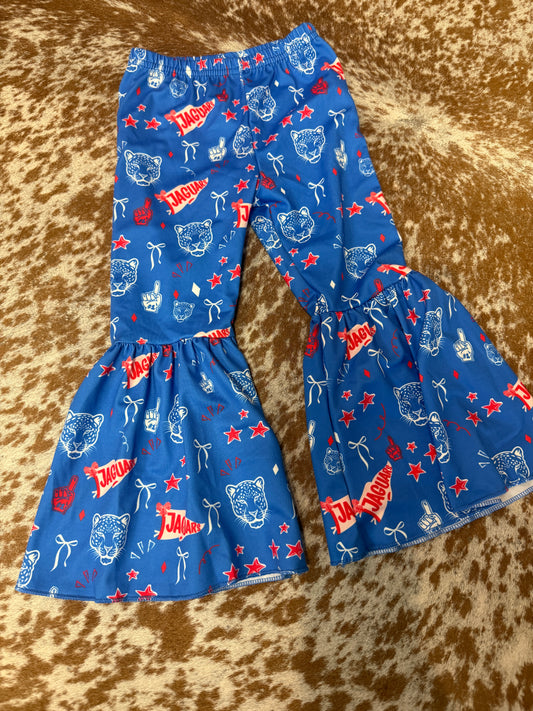 Red and Blue Jaguars Yoga Bell Bottoms | SSD exclusive