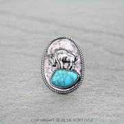Western Buffalo Stone Ring