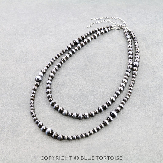 2 Layer Navajo Style Pearl Necklace